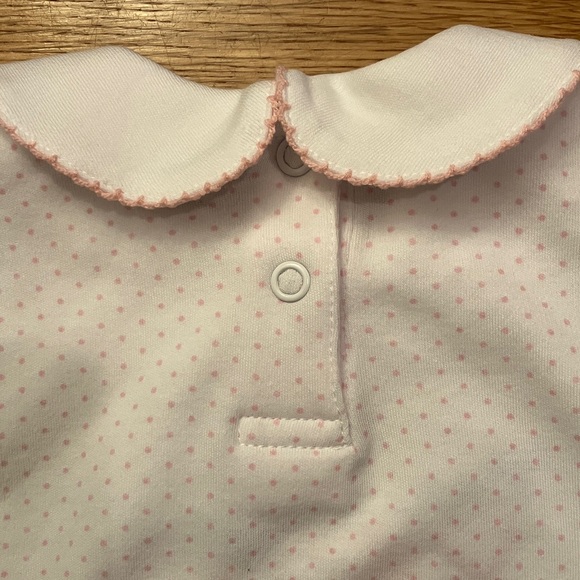 Baby Luigi White and pink polka dot Baby Bodysuit with Fruit Embroidery 6 mo - Picture 7 of 9